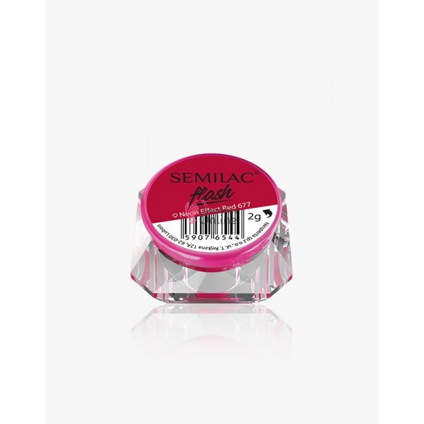 Pigment Semilac pentru gel Semiflash Neon Red 677